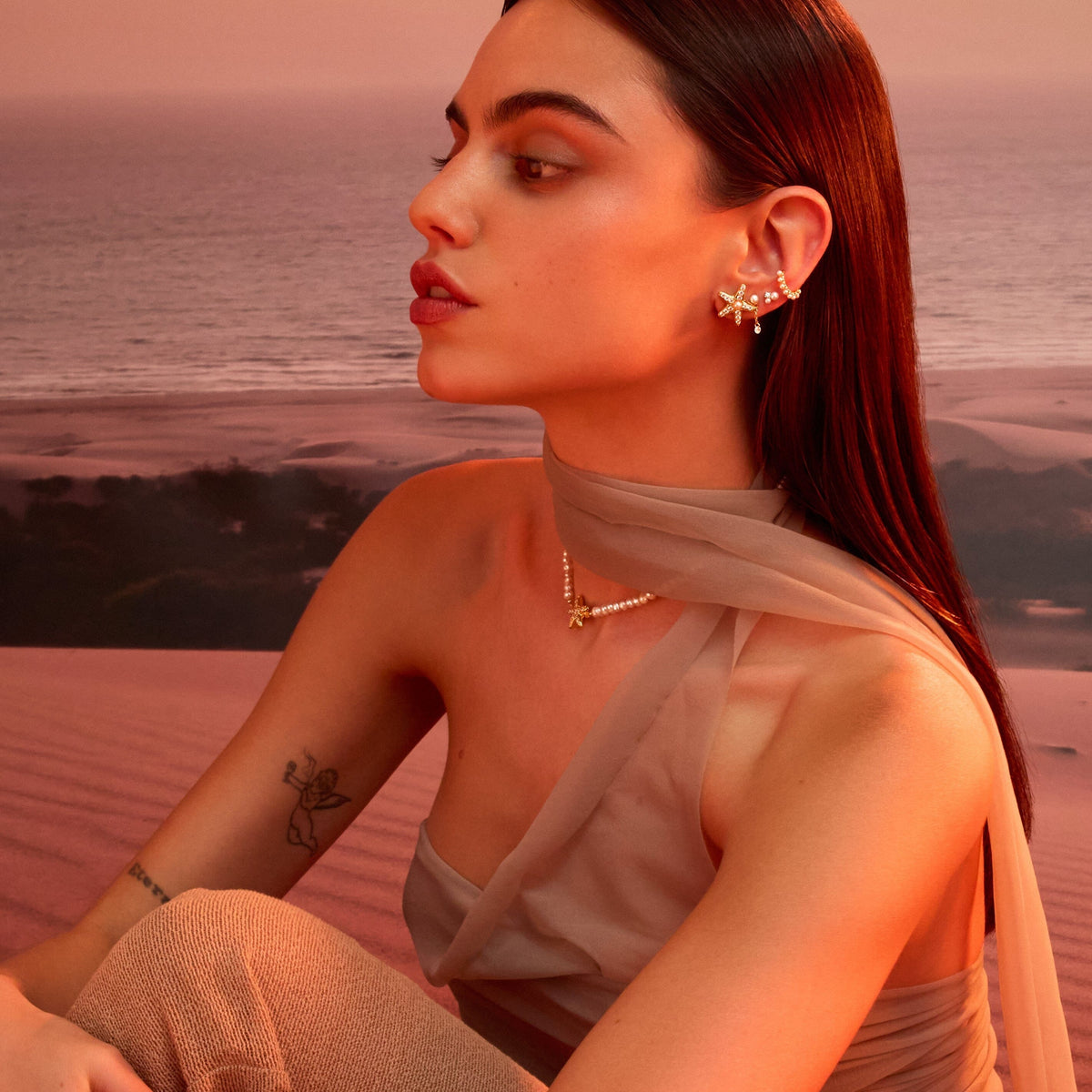 Grande Ariel Puce Nébuleuse Bijoux