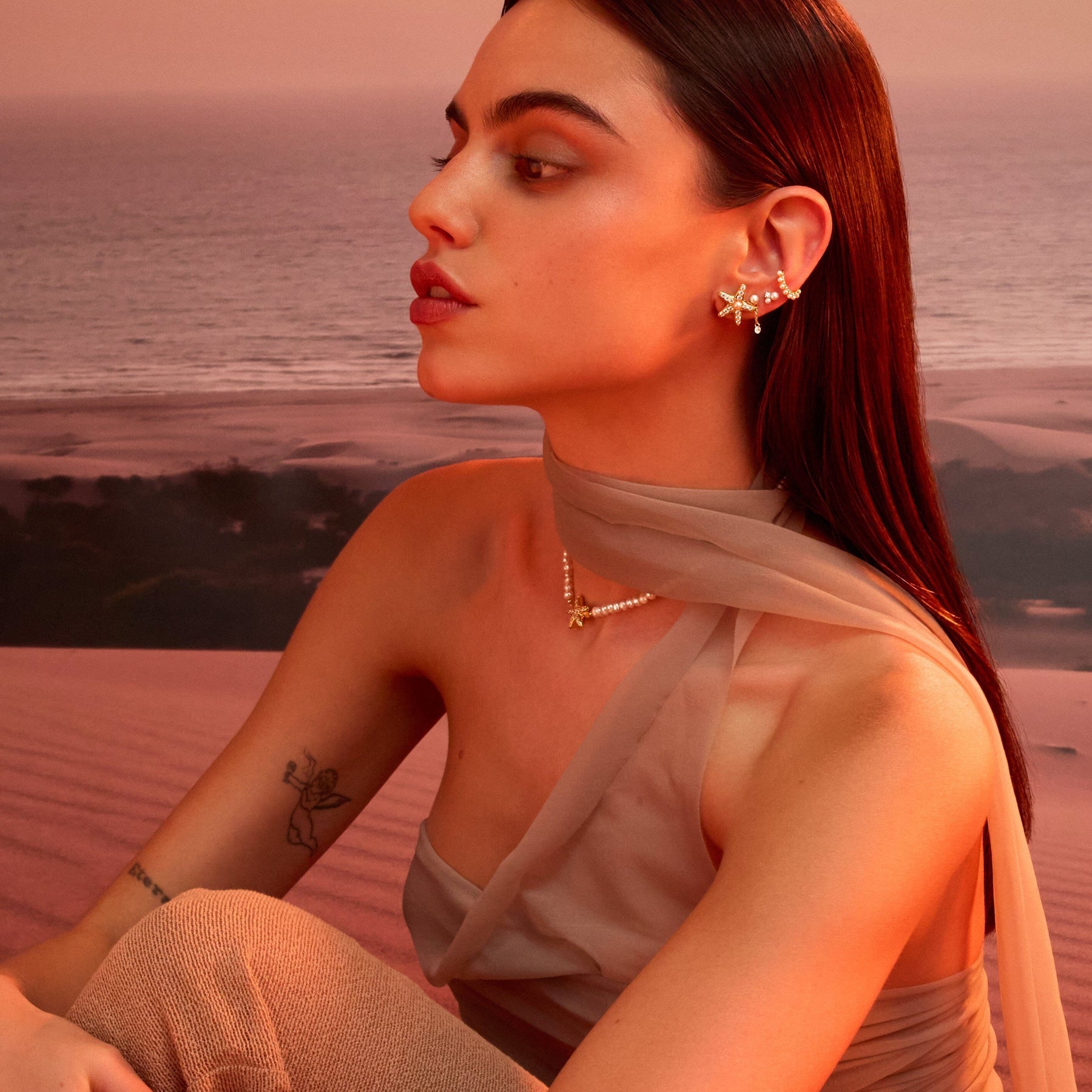 Grande Ariel Puce Nébuleuse Bijoux