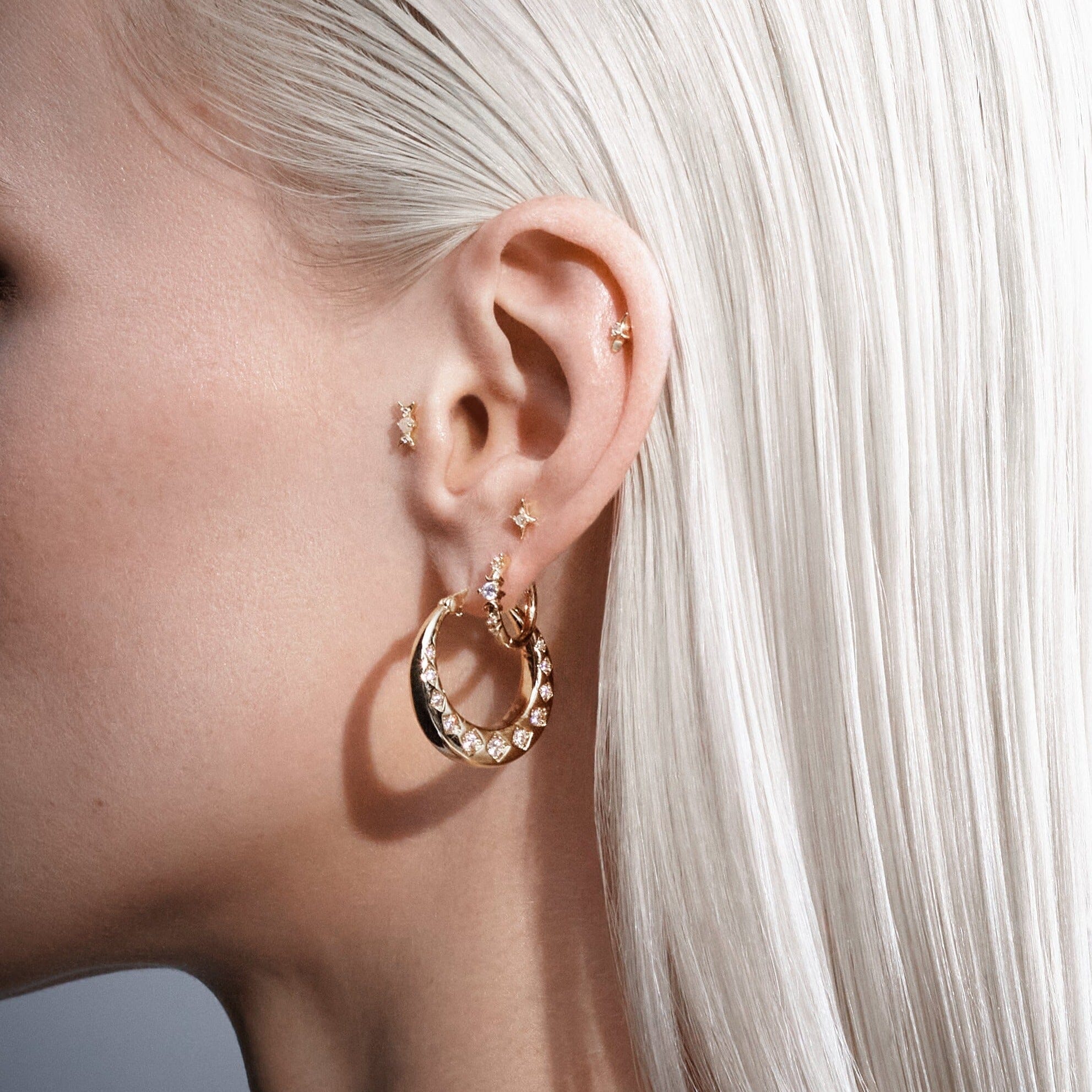 Elena Blanche Créole Nébuleuse Bijoux