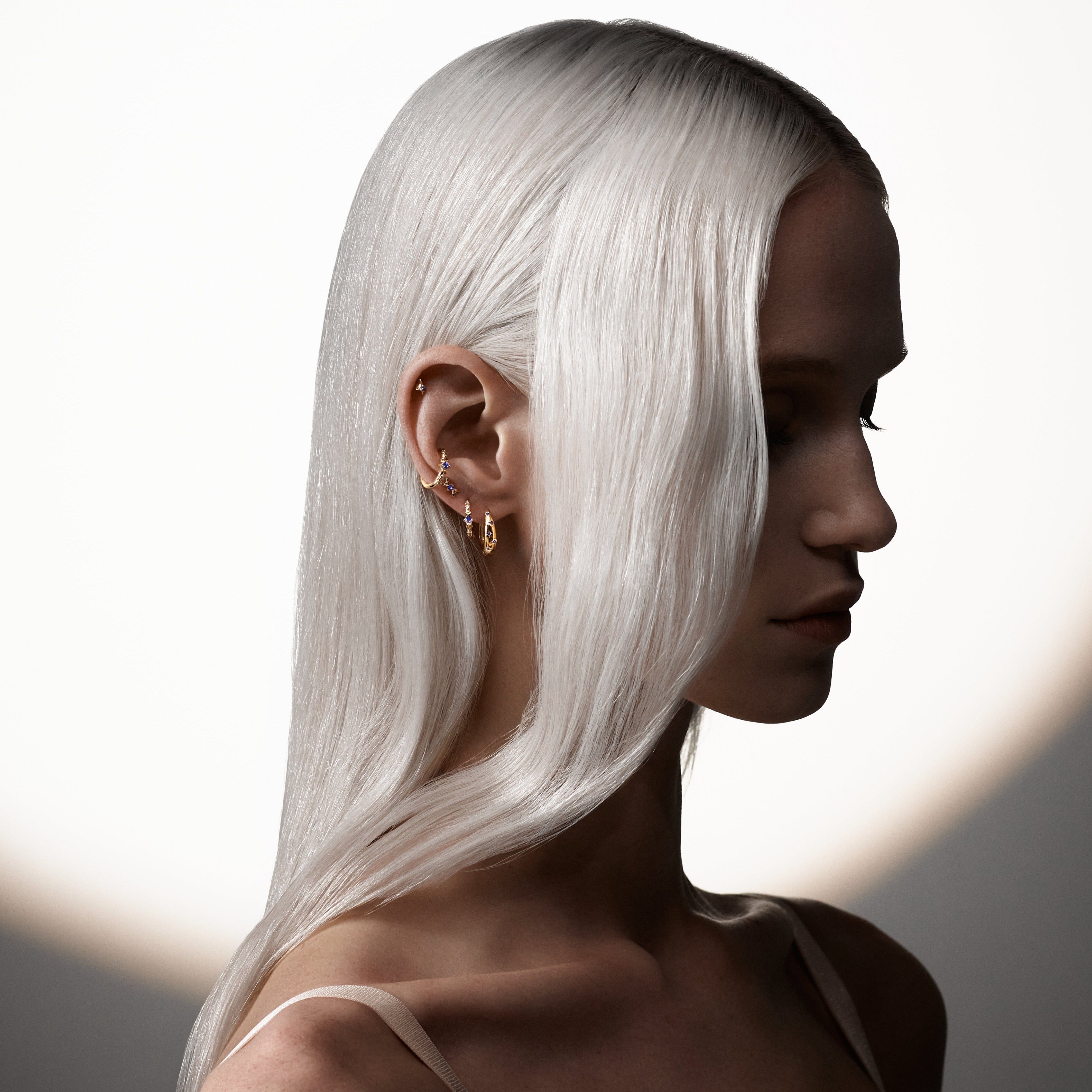 Moon Bleu-Nuit Créole Nébuleuse Bijoux