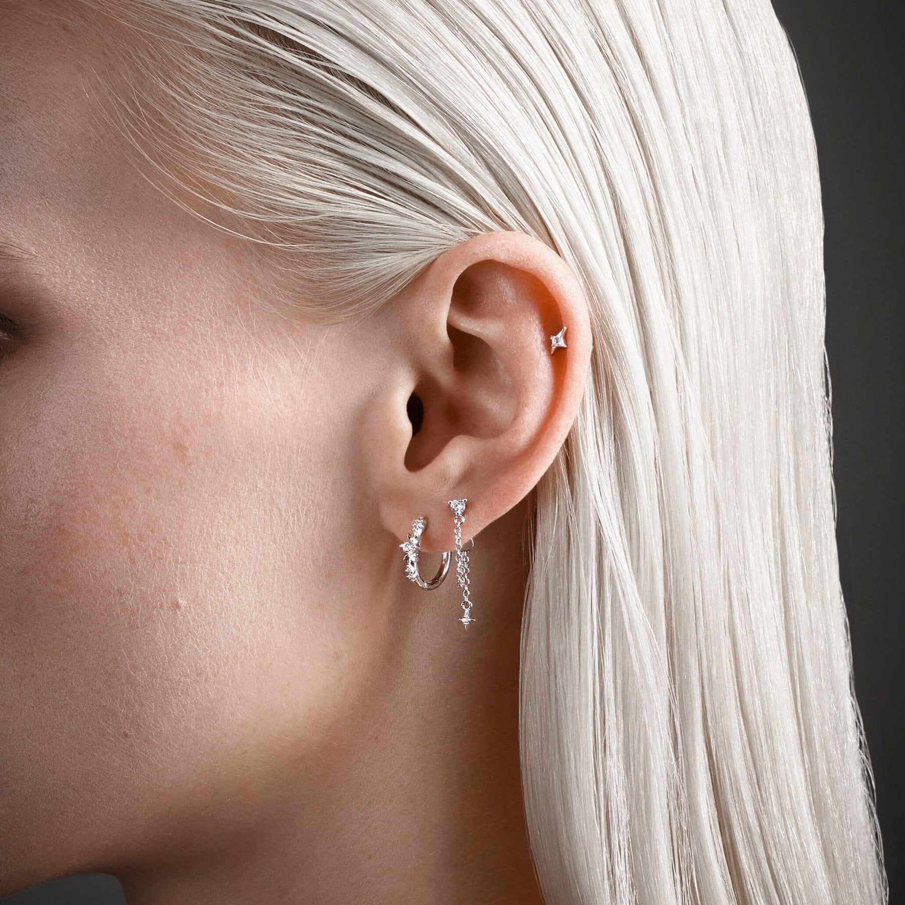 Piercing Belle Étoile Blanche Barre Nébuleuse Bijoux