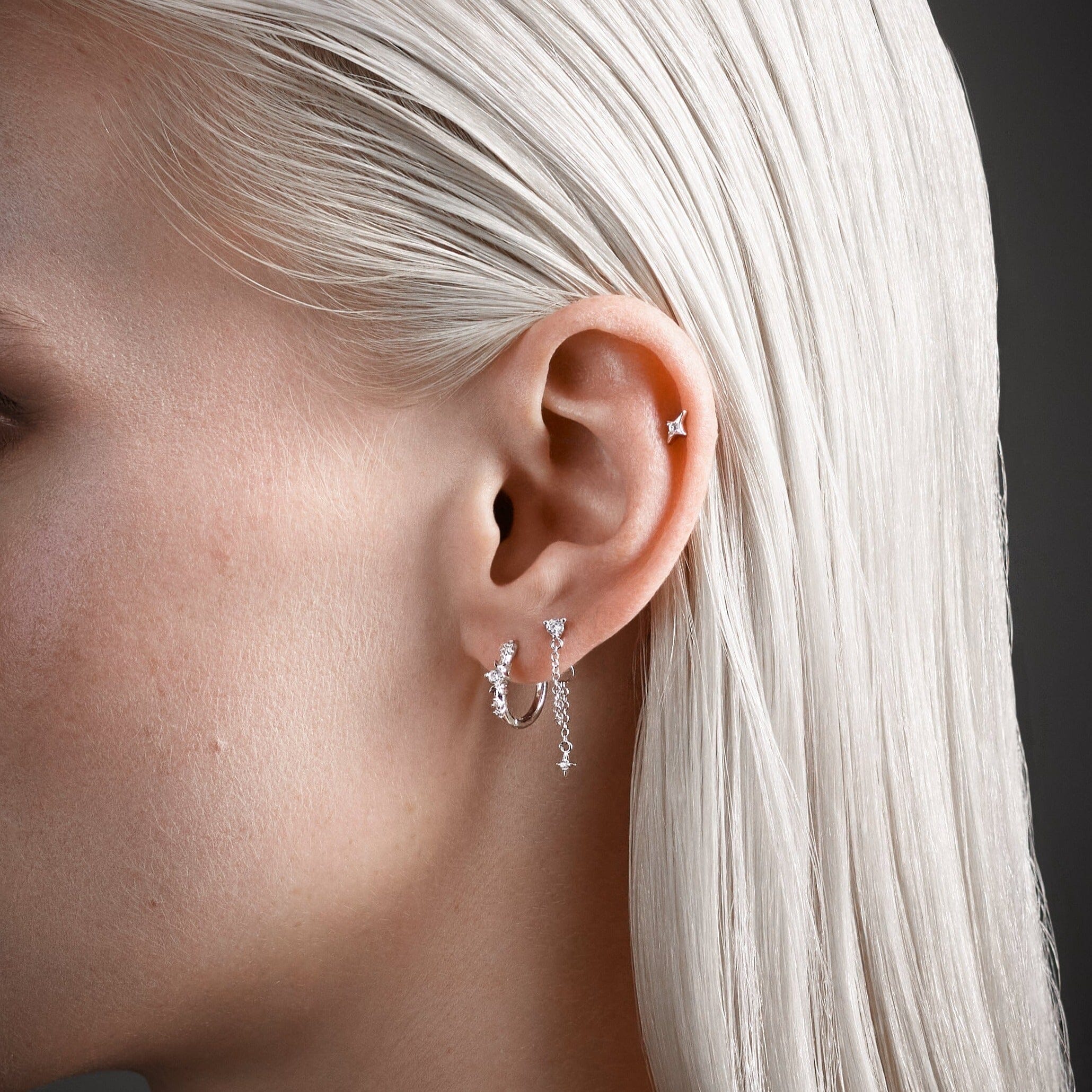 Elena Blanche Créole Nébuleuse Bijoux