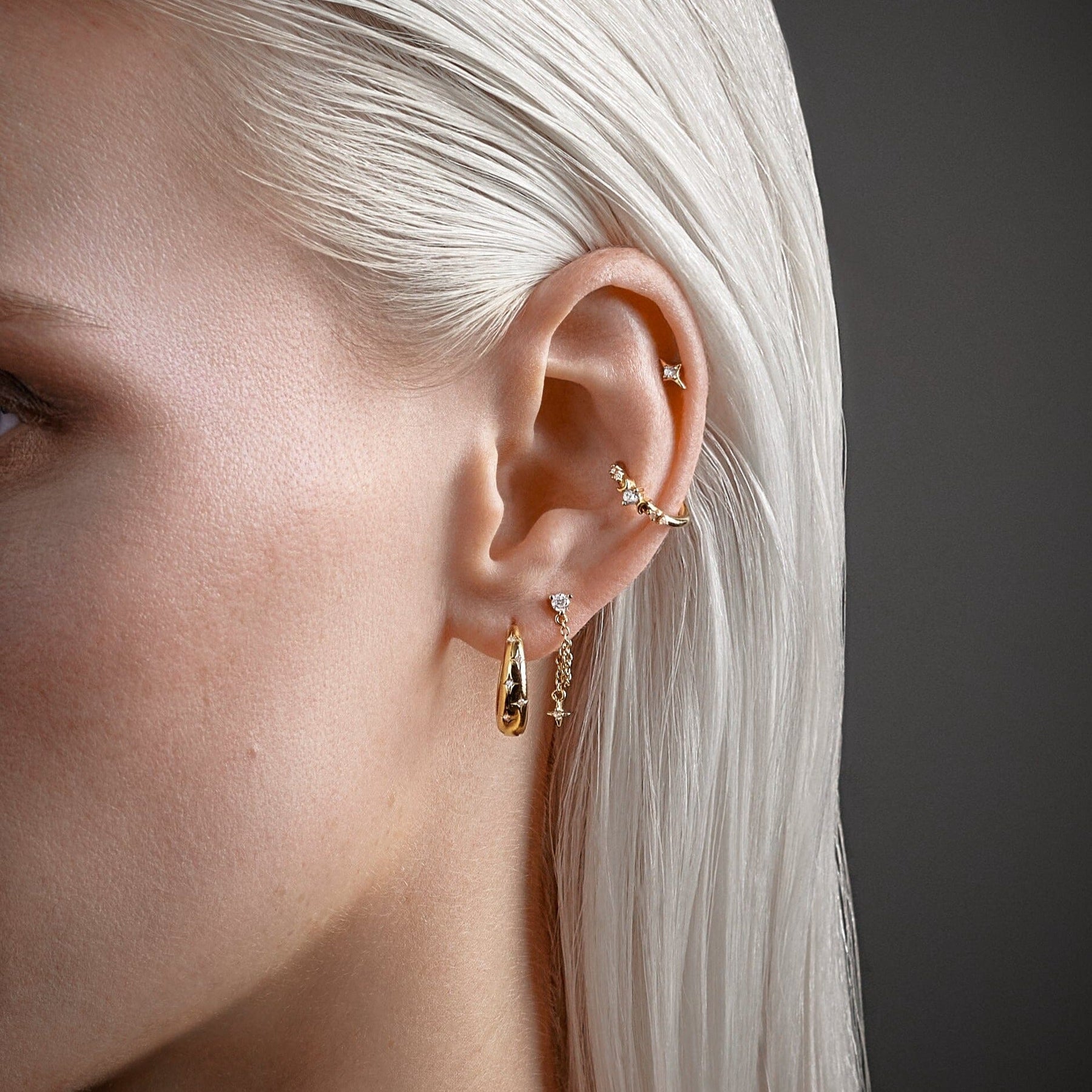Piercing Belle Étoile Blanche Barre Nébuleuse Bijoux