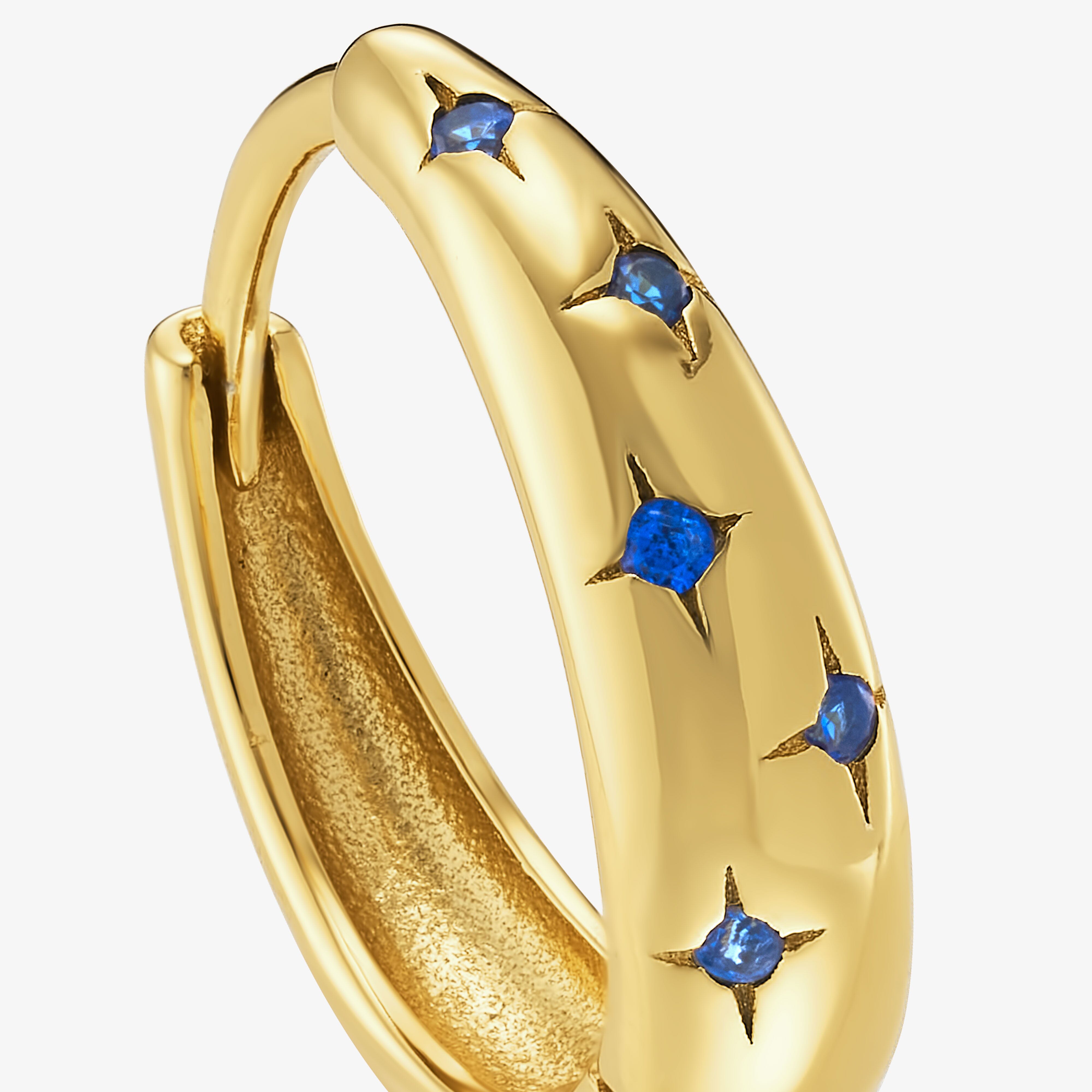 Moon Bleu-Nuit Créole Nébuleuse Bijoux