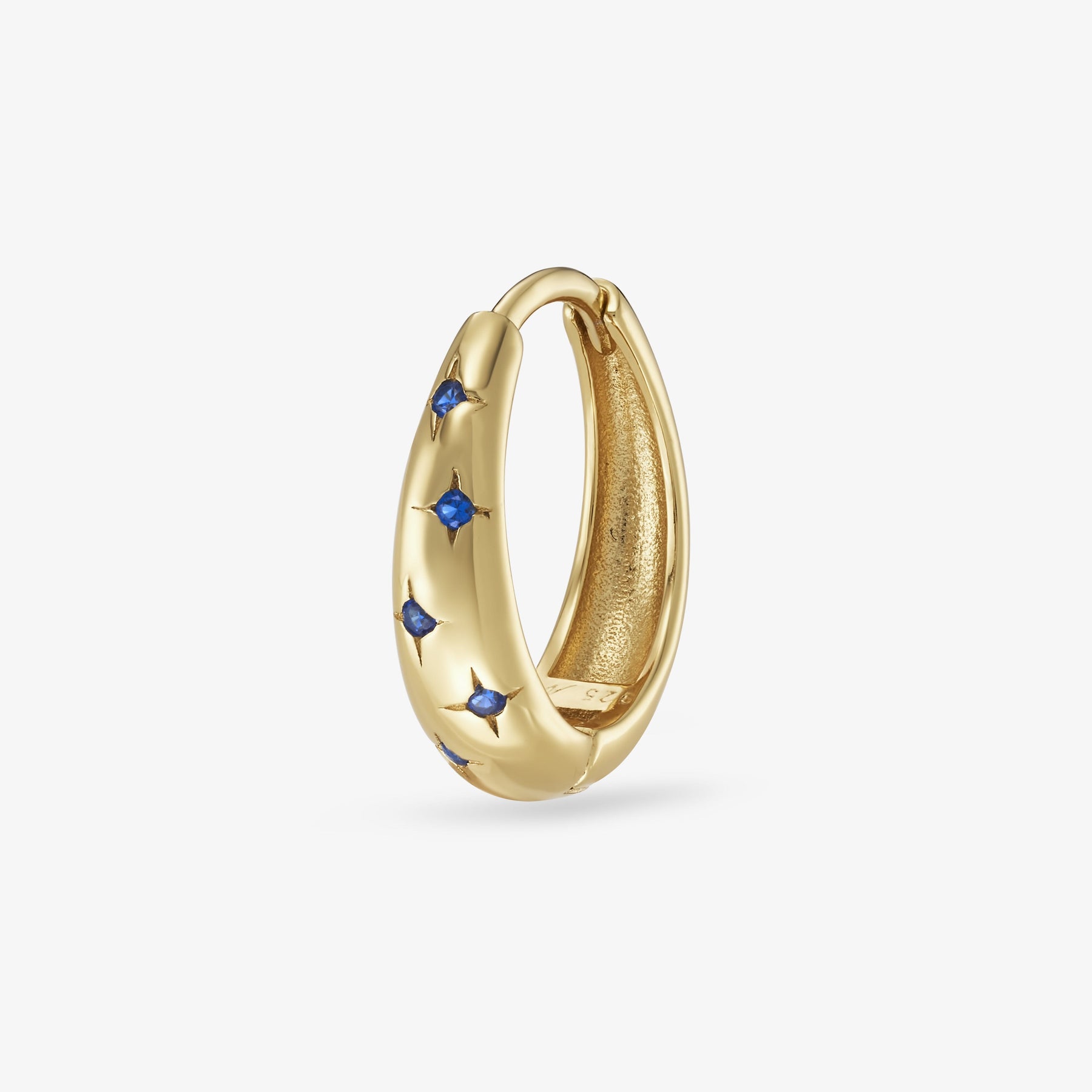 Moon Bleu-Nuit Créole Nébuleuse Bijoux Or