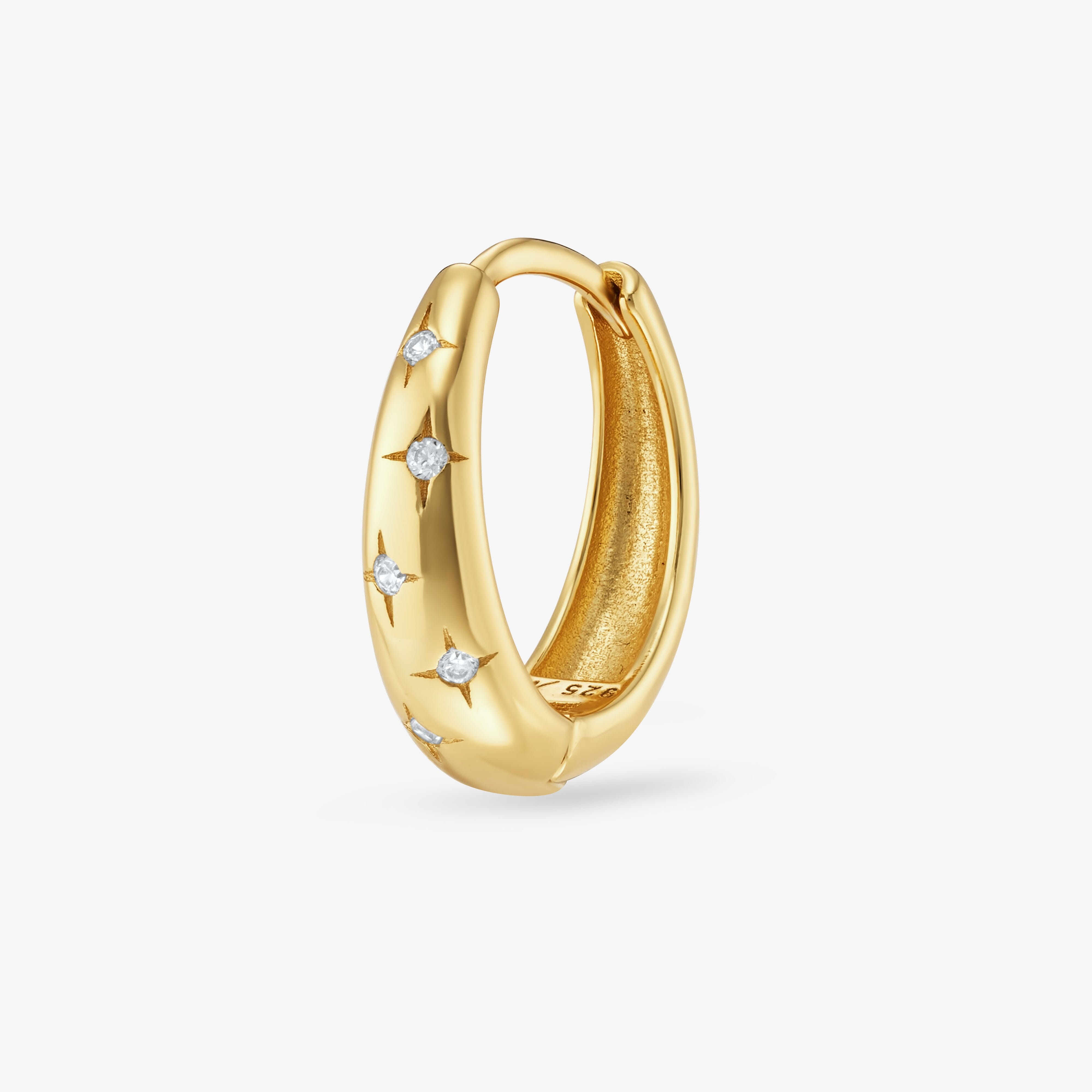 Moon Blanche Créole Nébuleuse Bijoux Or