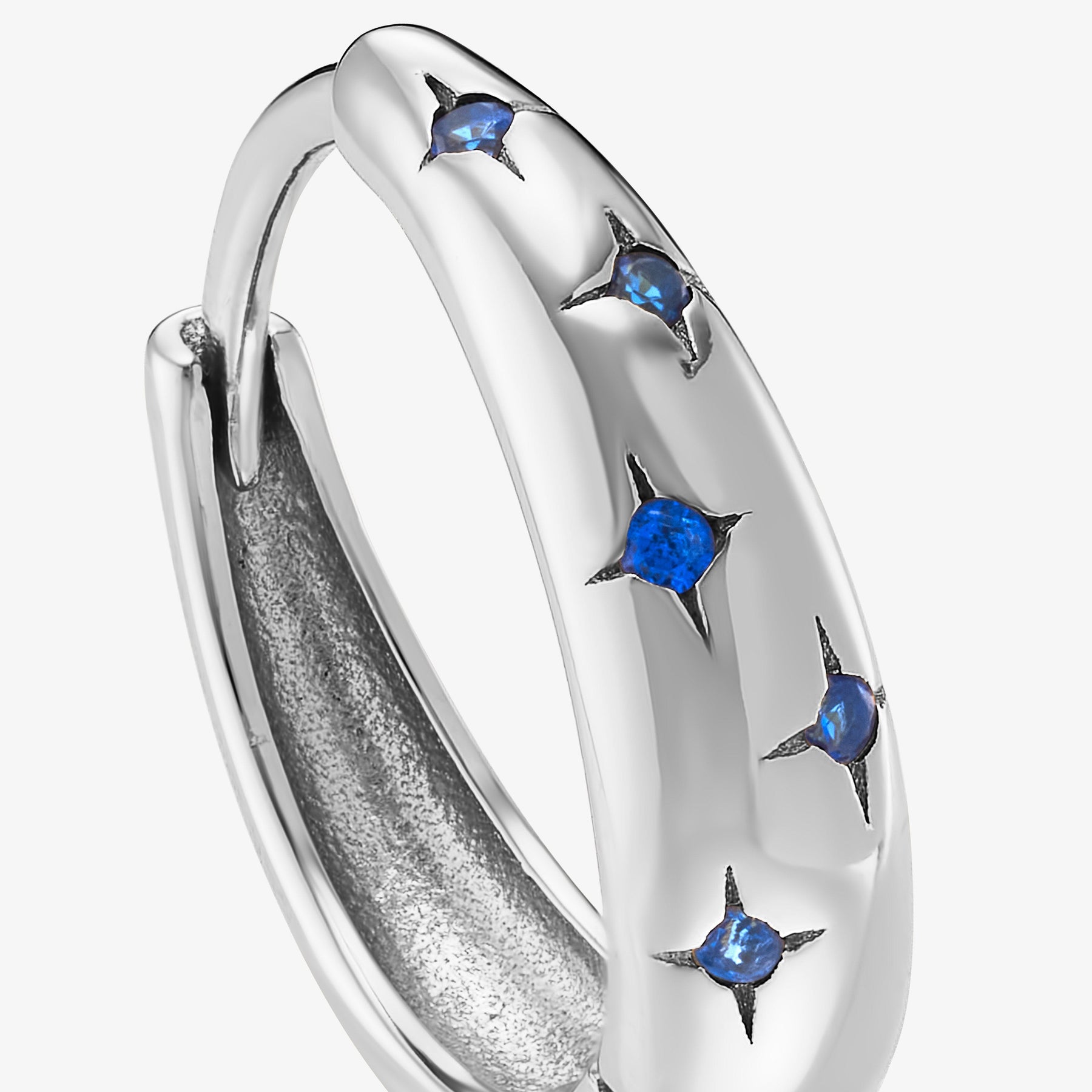 Moon Bleu-Nuit Créole Nébuleuse Bijoux