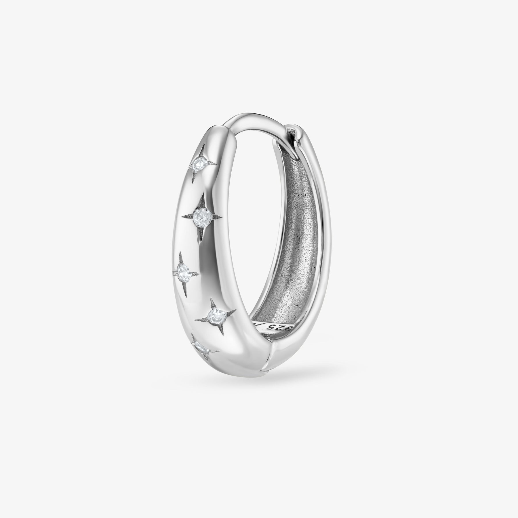 Moon Blanche Créole Nébuleuse Bijoux Argent