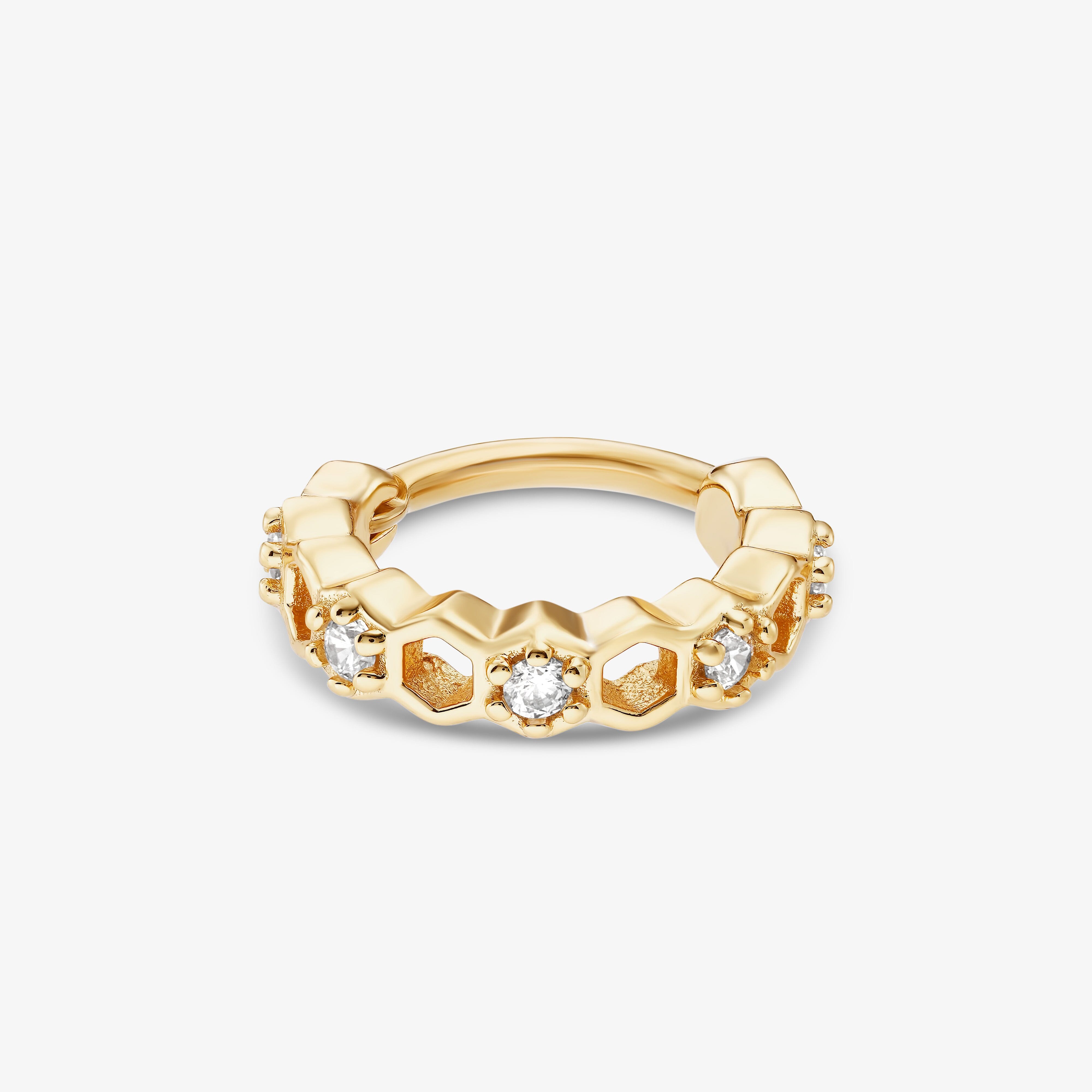 Royale Anneau Nébuleuse Or 8mm