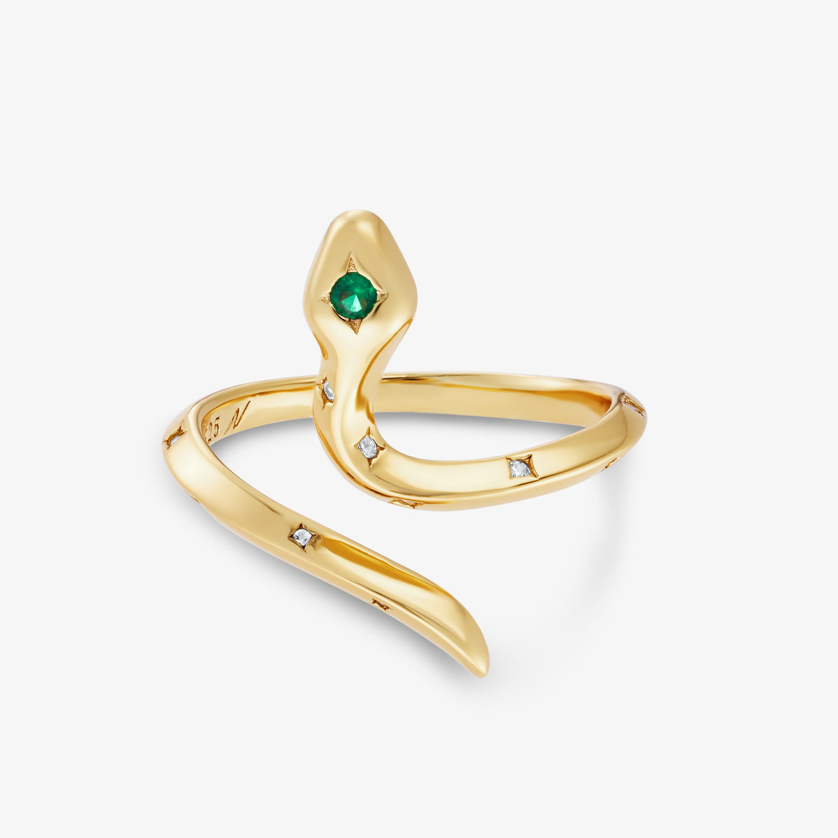 Bague Naja Émeraude Bague Nébuleuse Or S/M