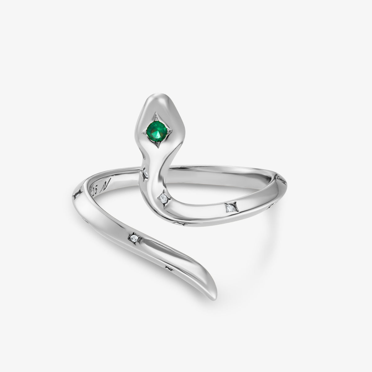 Bague Naja Émeraude Bague Nébuleuse Argent S/M