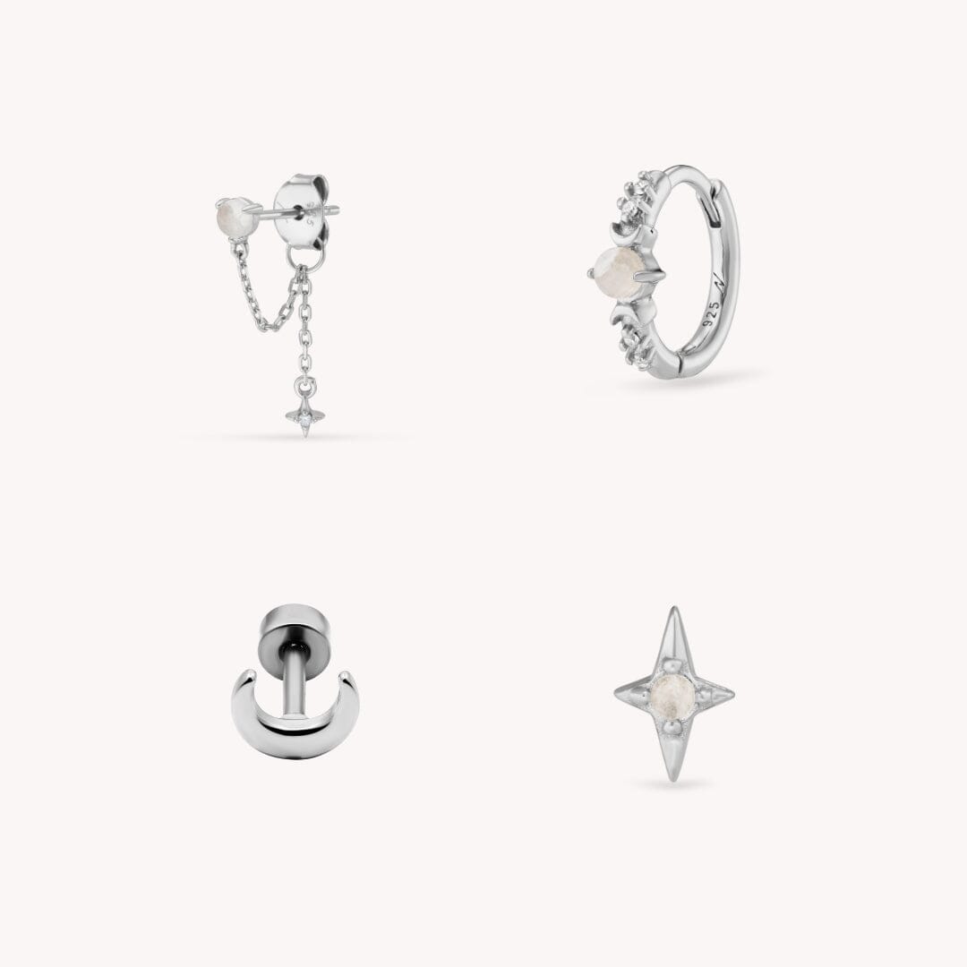 Moonstone Composition Nébuleuse Bijoux Argent