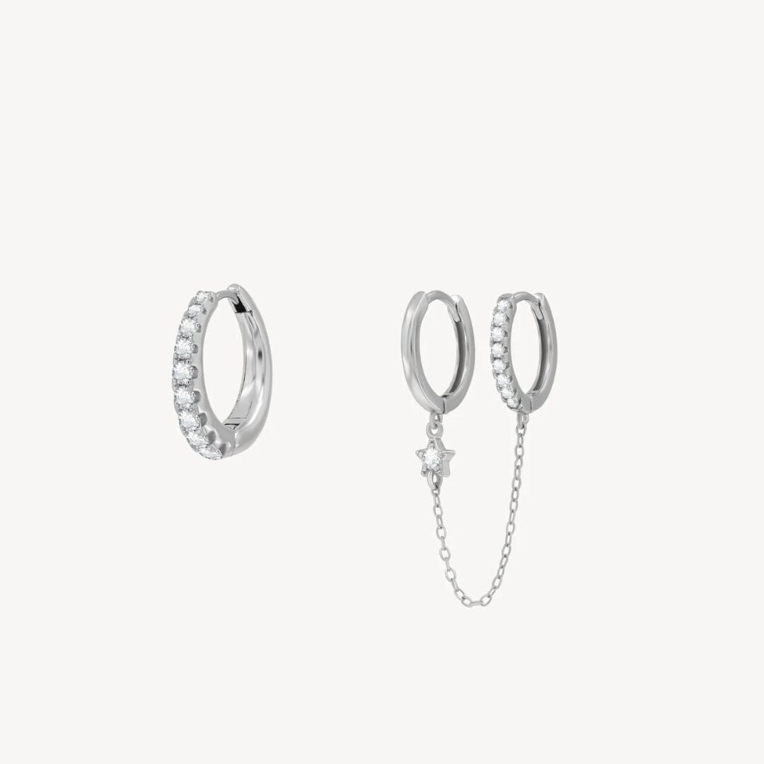 Scintillante Composition Nébuleuse Bijoux Argent