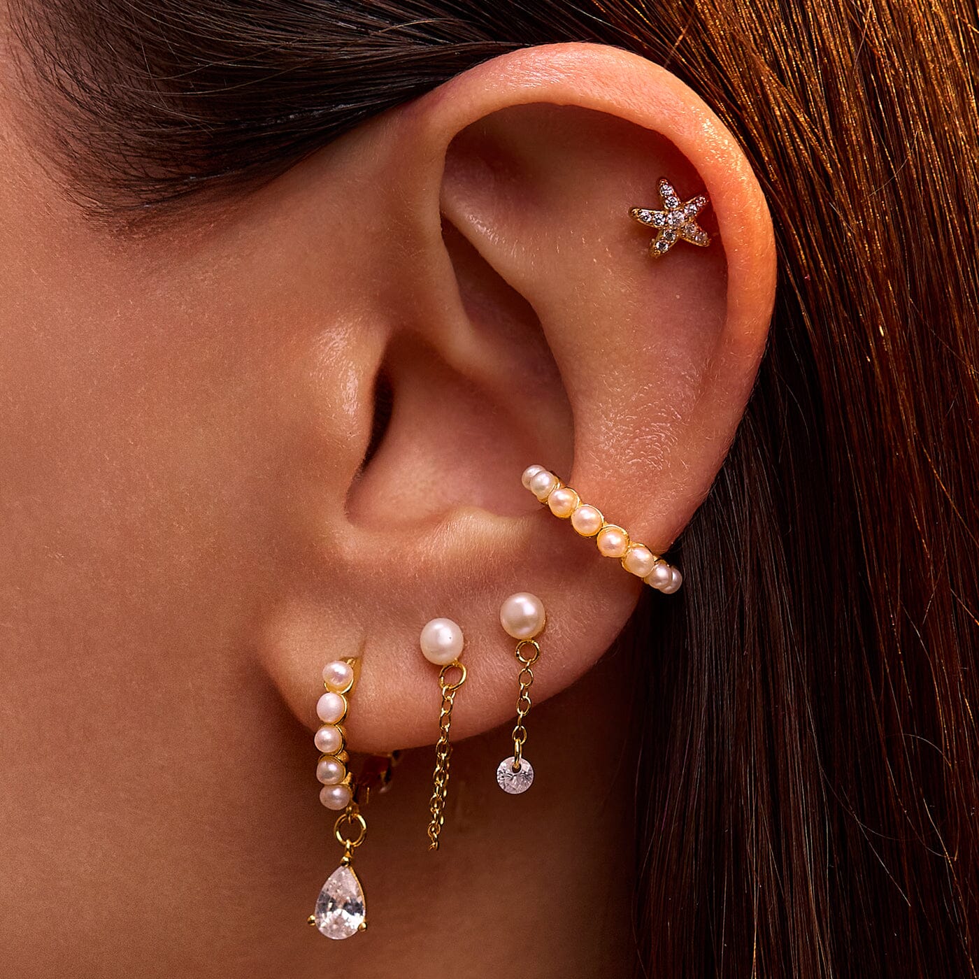 Composition bijoux d'oreilles Pearl