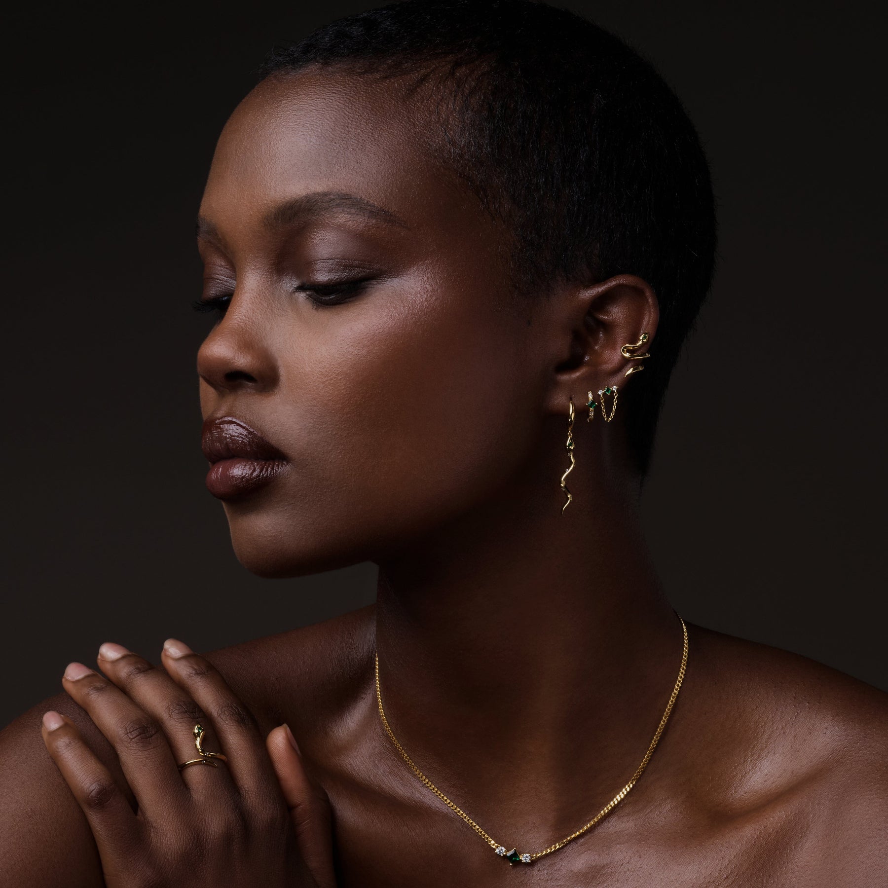 Bague Naja Émeraude Bague Nébuleuse