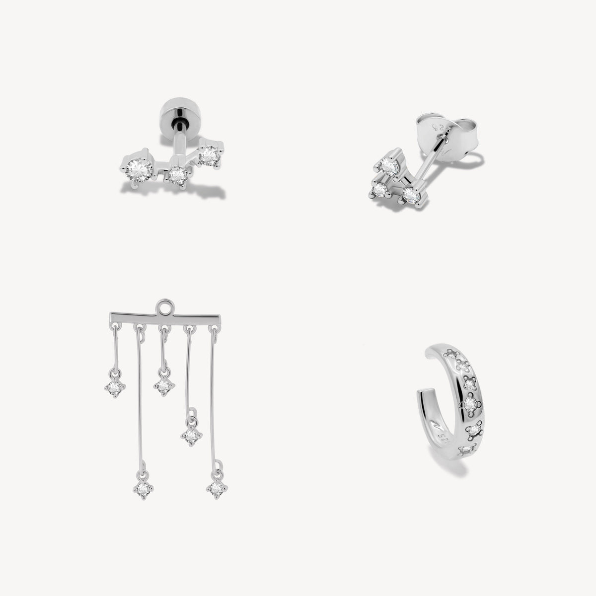 Composition Pluie d'étoile Nébuleuse Bijoux couleur argent