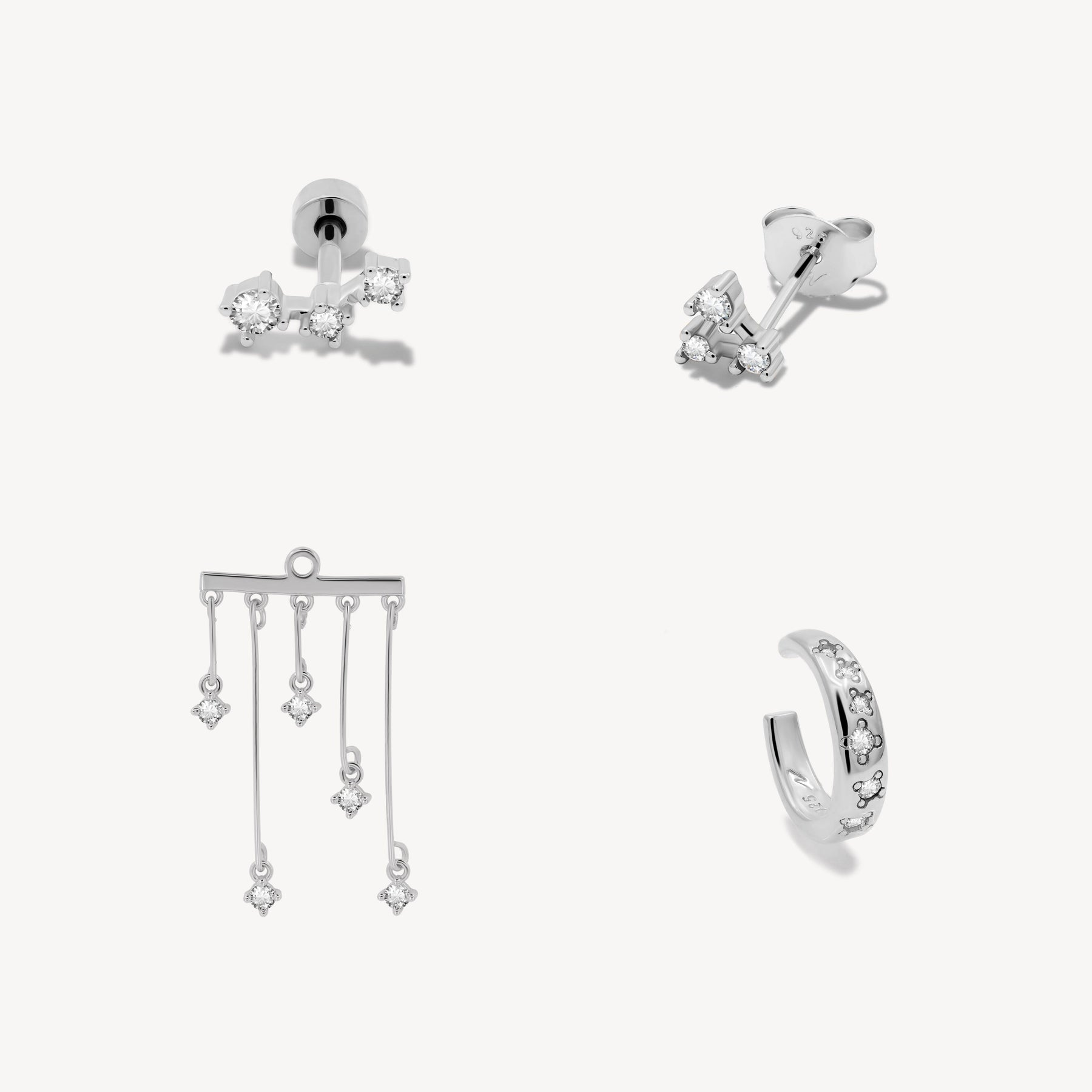 Composition Pluie d'étoile Nébuleuse Bijoux couleur argent