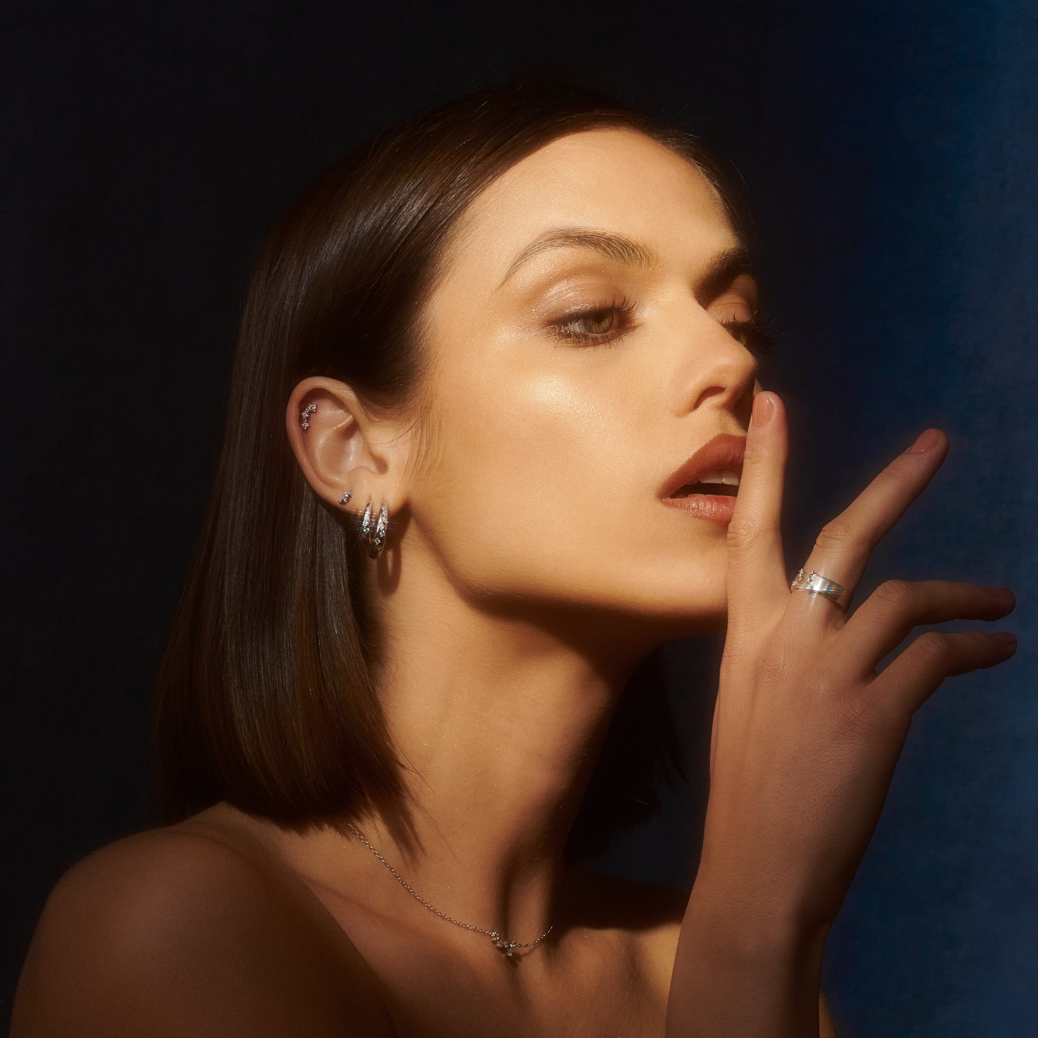 Grande Harmonie blanche Boucles d'oreilles Nébuleuse