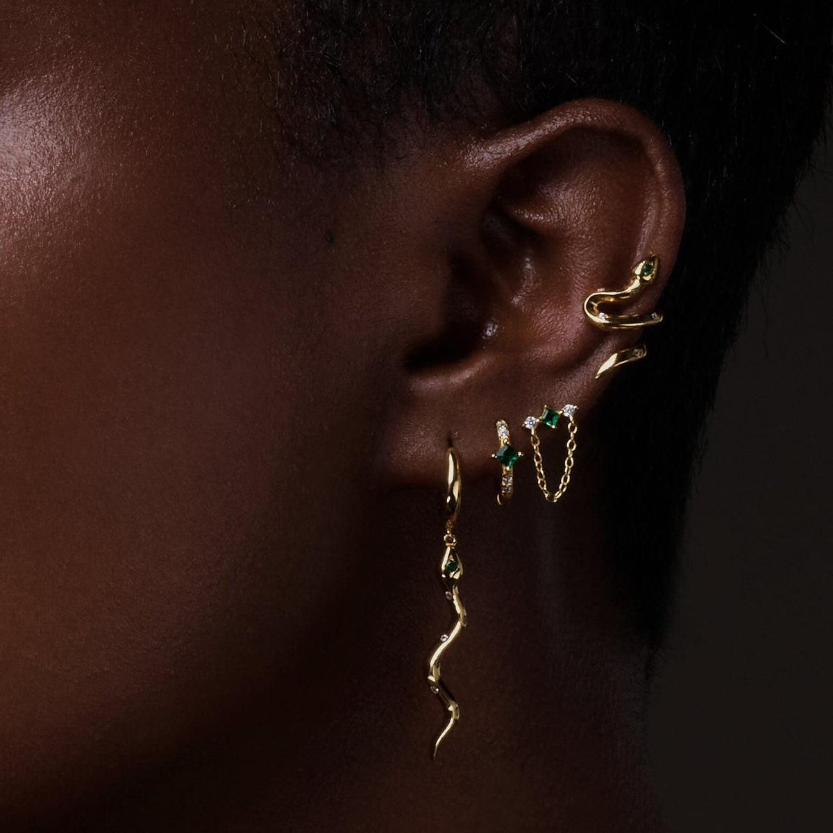 Naja Émeraude Composition Nébuleuse Bijoux