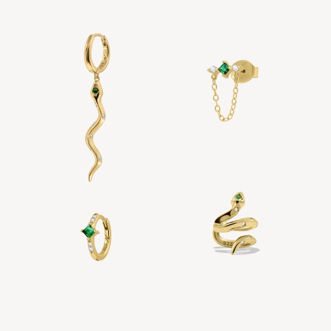 Naja Émeraude Composition Nébuleuse Bijoux Or