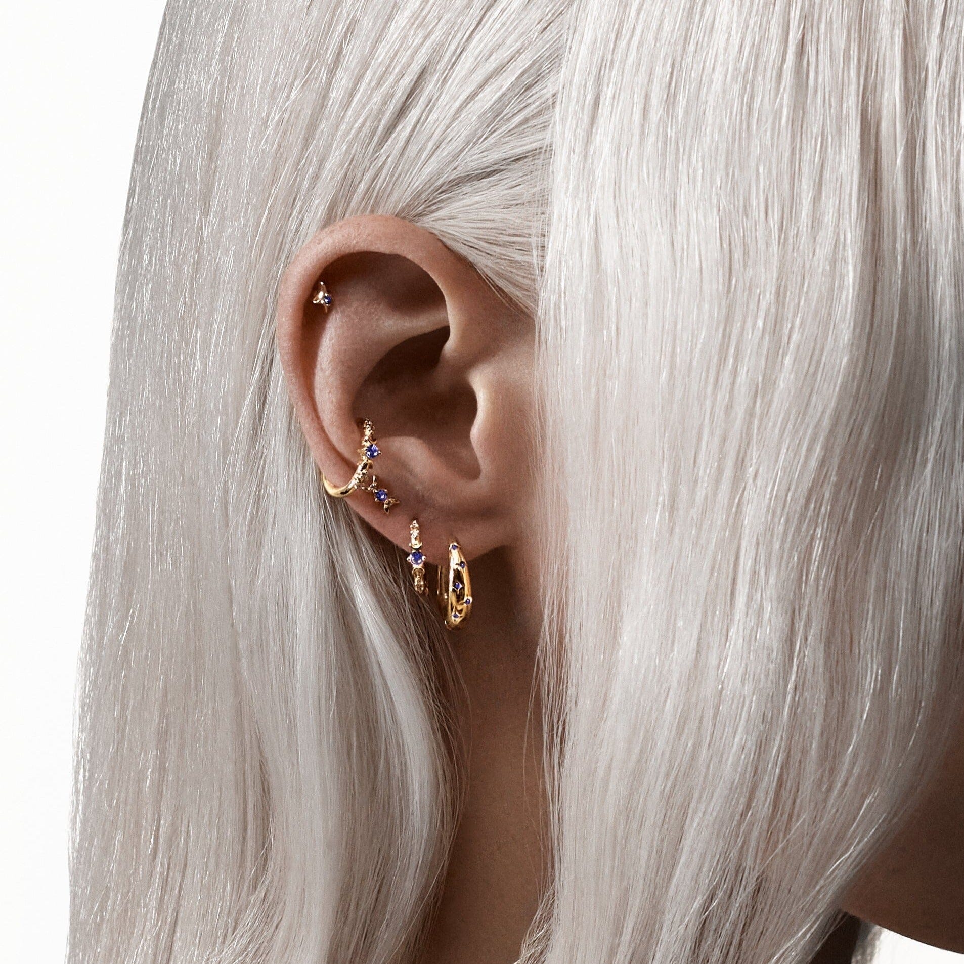 Luna Bleu Nuit Puce Nébuleuse Bijoux 