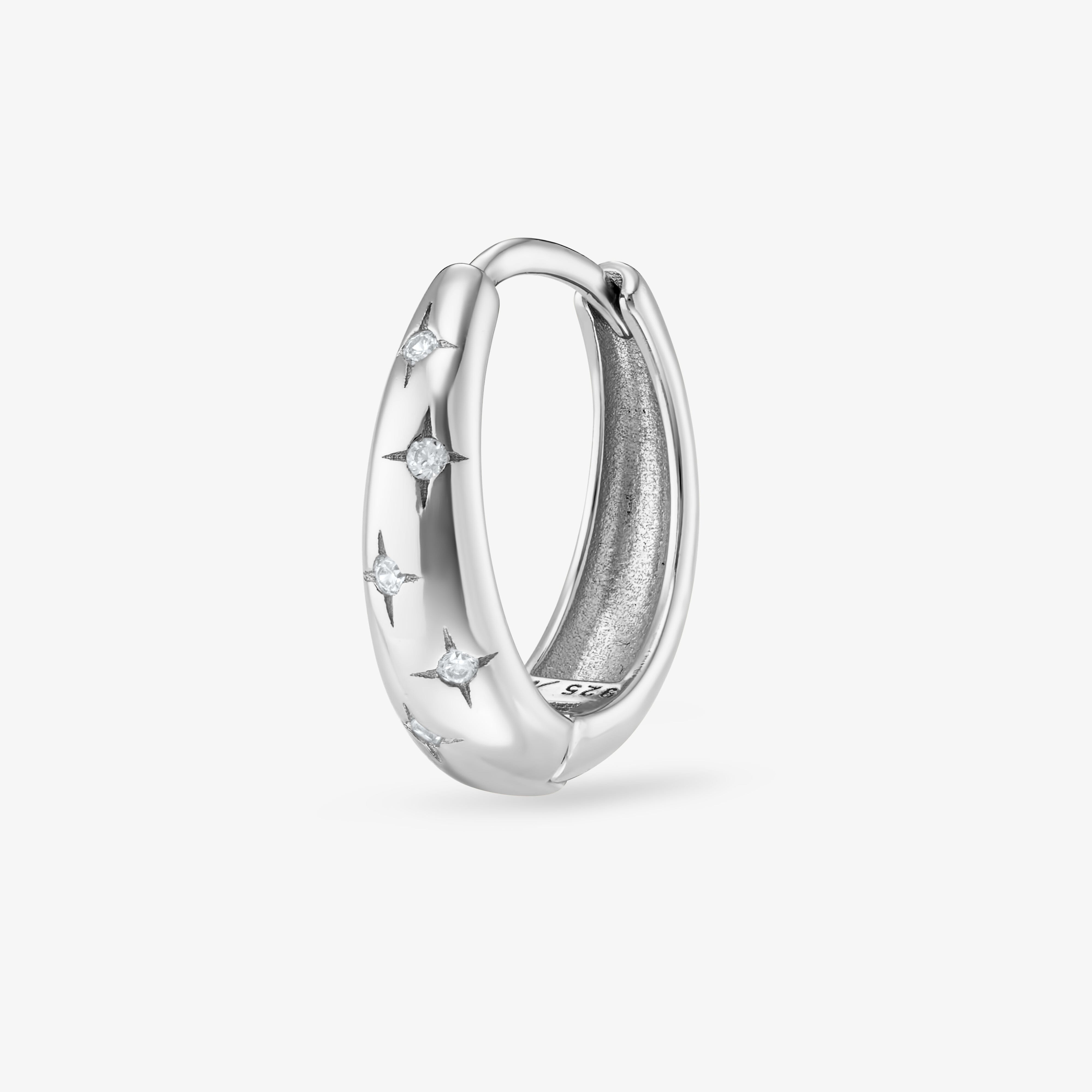 Moon Blanche Créole Nébuleuse Bijoux Argent 