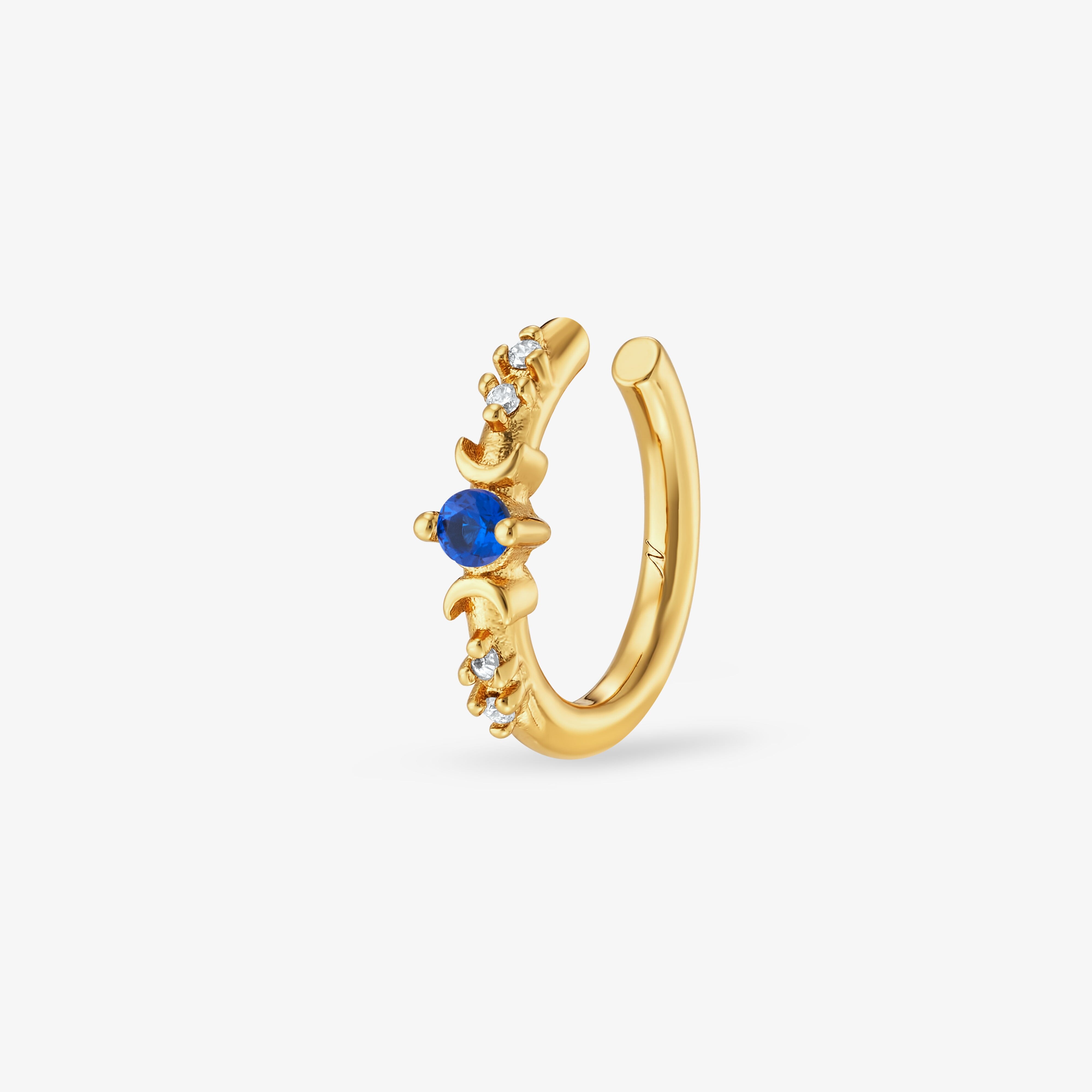 Earcuff Elena Bleu Nuit Faux piercing Nébuleuse Bijoux Or 