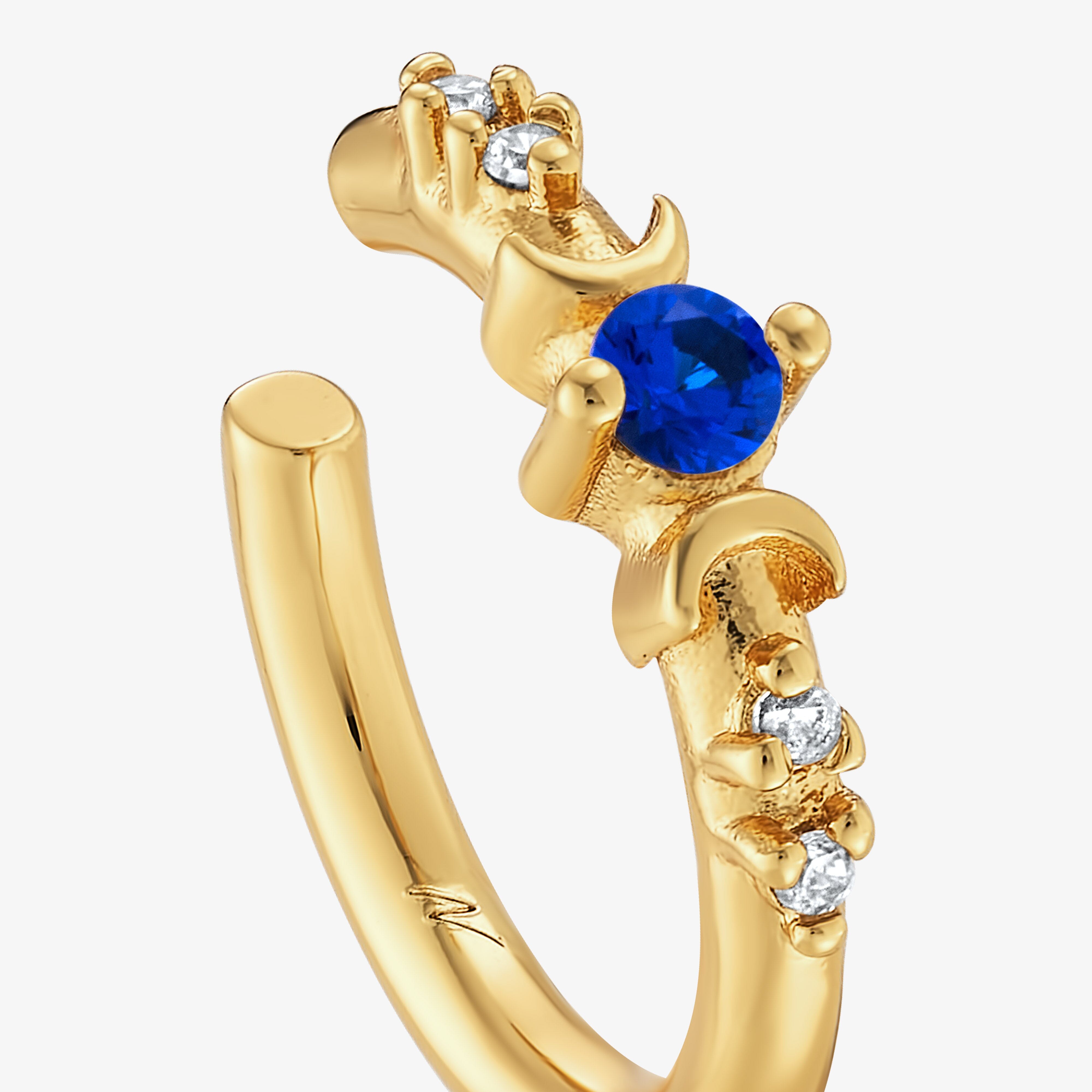 Earcuff Elena Bleu Nuit Faux piercing Nébuleuse Bijoux 
