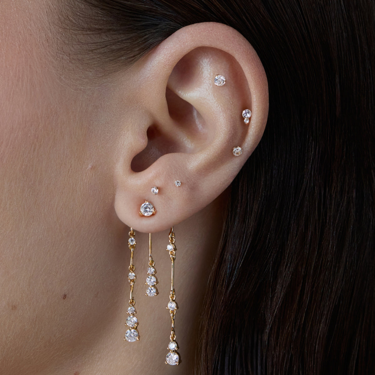 12 Boucles D'oreilles Piercing Hélix/conch - Acier Inoxydable Doré - Simple Et Tendance - 9
