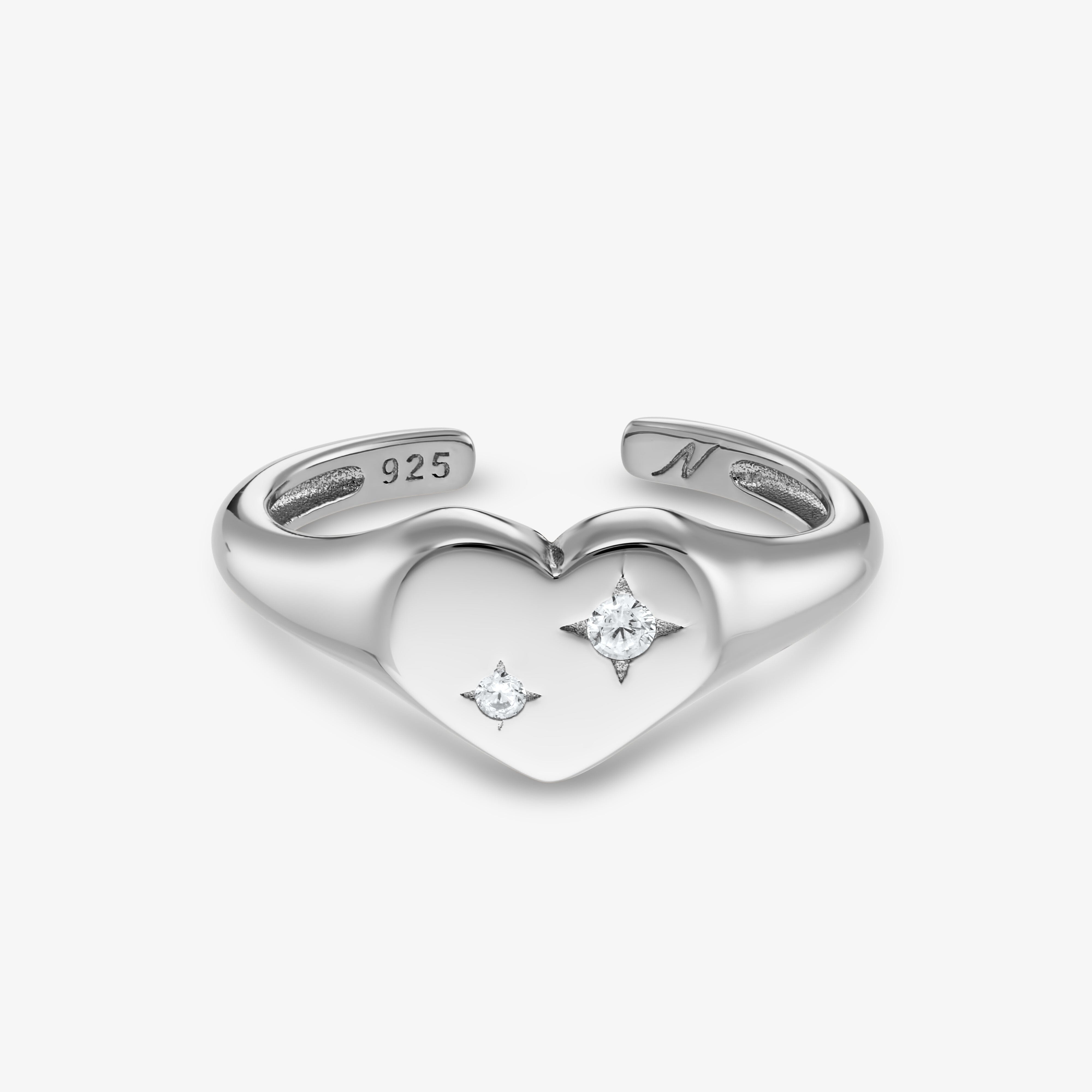 Bague Cœur Bague Nébuleuse Argent S/M 