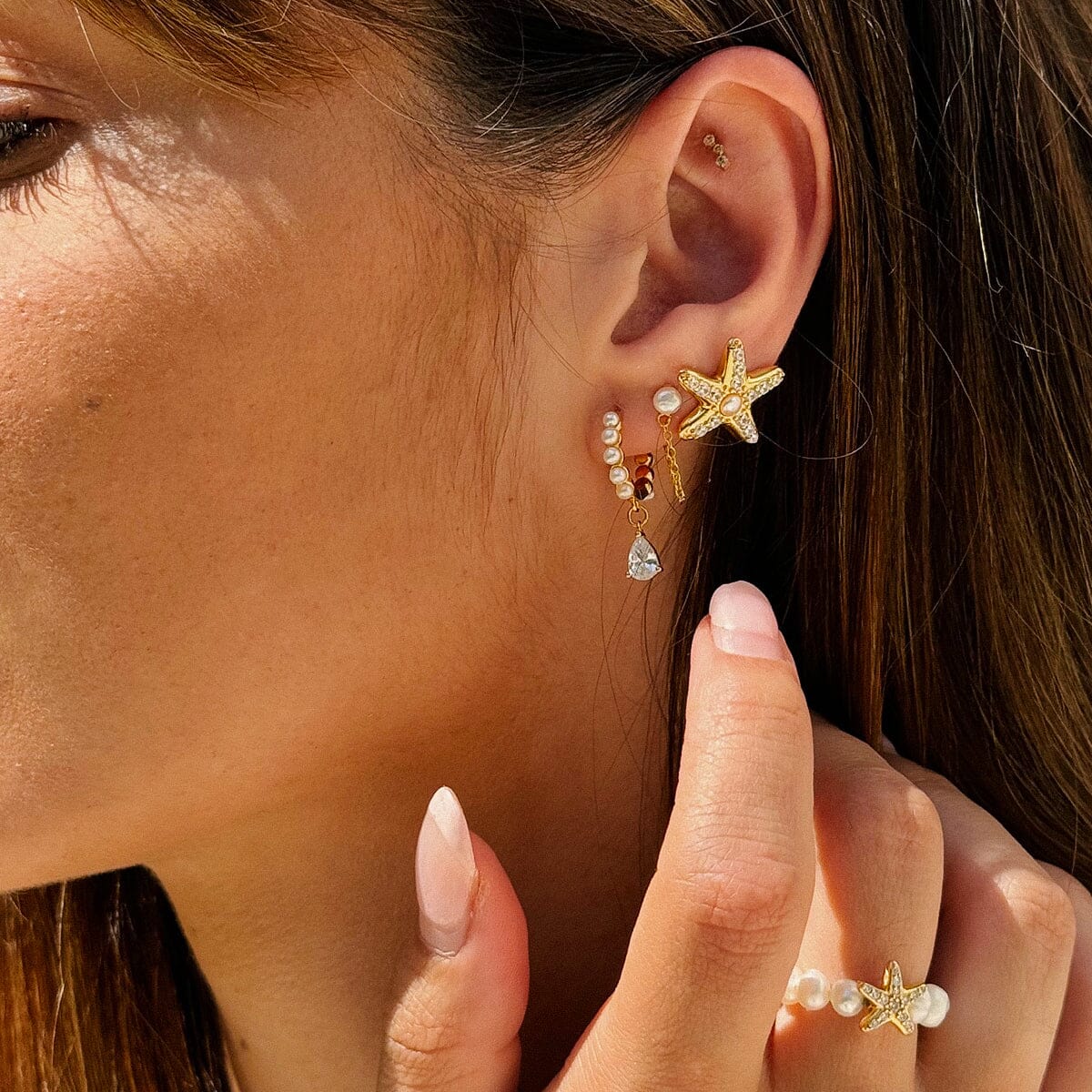 Grande Ariel Puce Nébuleuse Bijoux 