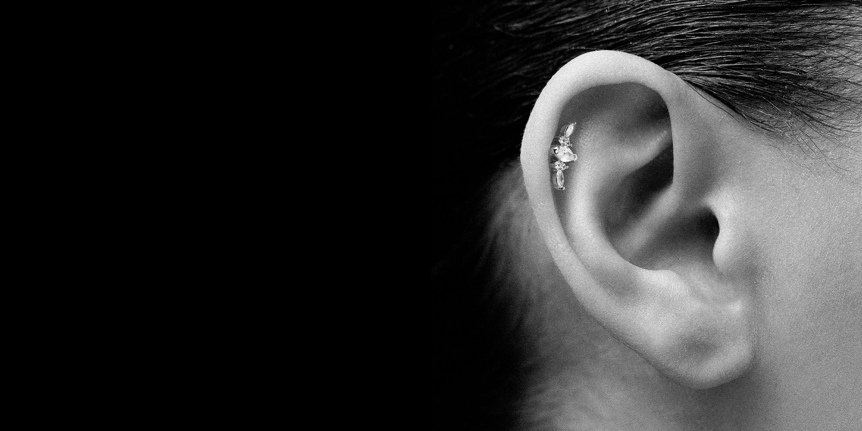 Piercing Tragus Hélix En Acier Chirurgical 316L Doré - Lot De 6 Avec Pierres CZ - Pour Nez, Cartilage, Hommes Et Femmes - Taille 20G, Longueur 6 Mm - 12