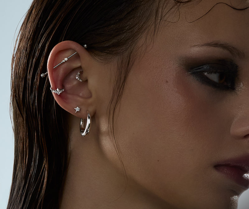 Lot De 14 Paires De Boucles D'Oreilles En Titane/Acier Chirurgical - Hypoallergénique, Léger - Pour Piercings, Style Unisexe