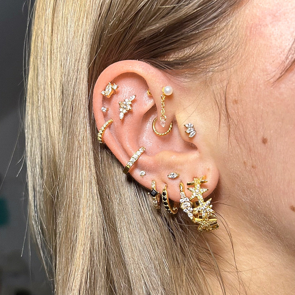 Anastasia - 18 -carat gold -plated Creole earring loop - Bijoux nebula