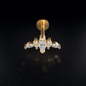 Piercing Titane Léonie Nébuleuse 6mm couleur or 