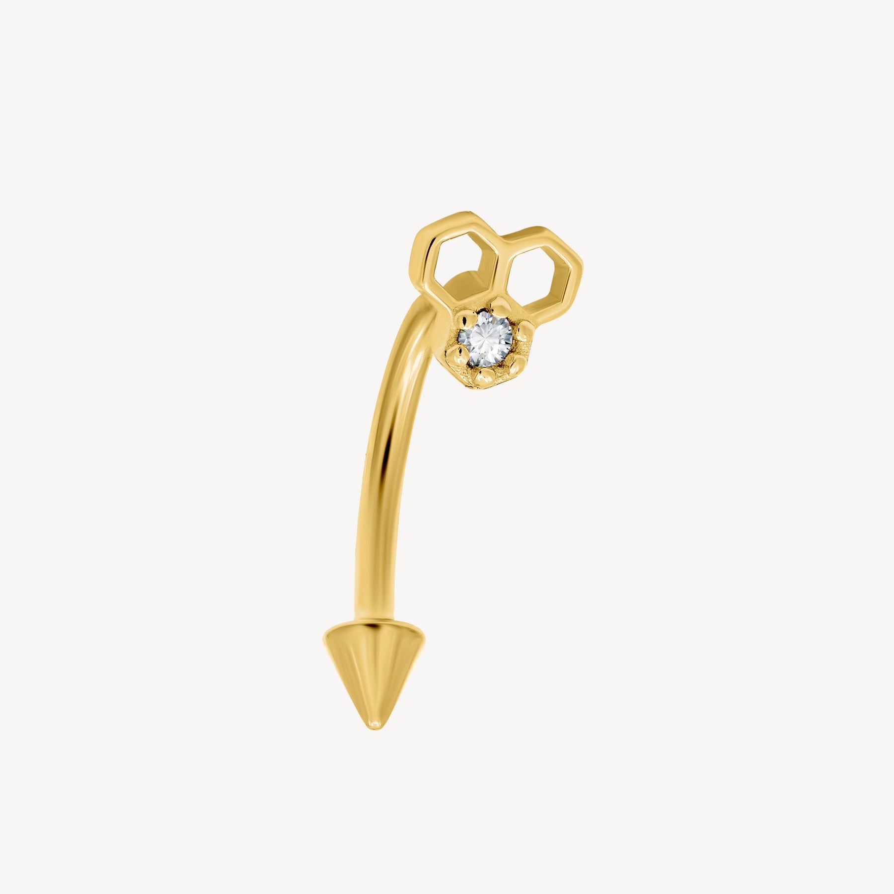 Rook Queen Bee Piercing Nébuleuse couleur or 